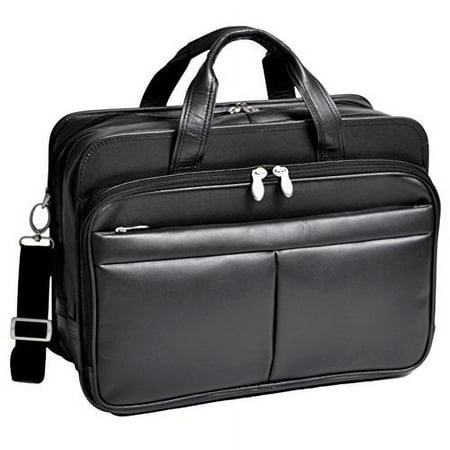 McKleinUSA WALTON 83985 Black Expandable Double Compartment Laptop Case w/ Removable Sleeve