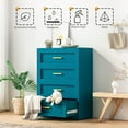 thumbnail image 3 of Metal Dresser for Bedroom,Steel Chest Drawer Bedroom,4-Drawer Closet Dresser with Drawer,Tall Storage Cabinet Drawers Organizer,Blue Clothes Storage for Clothing Room,Closet,Hallway, 3 of 14