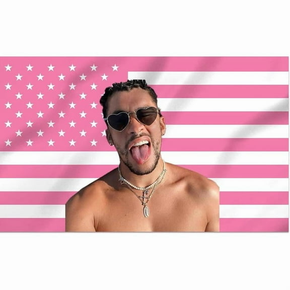 Bad Decorative Bunny Flag, Double-Stitched , Wall Hanging Tapestry for Room Decor, College Dorm, Outdoor Porch, or Indoor