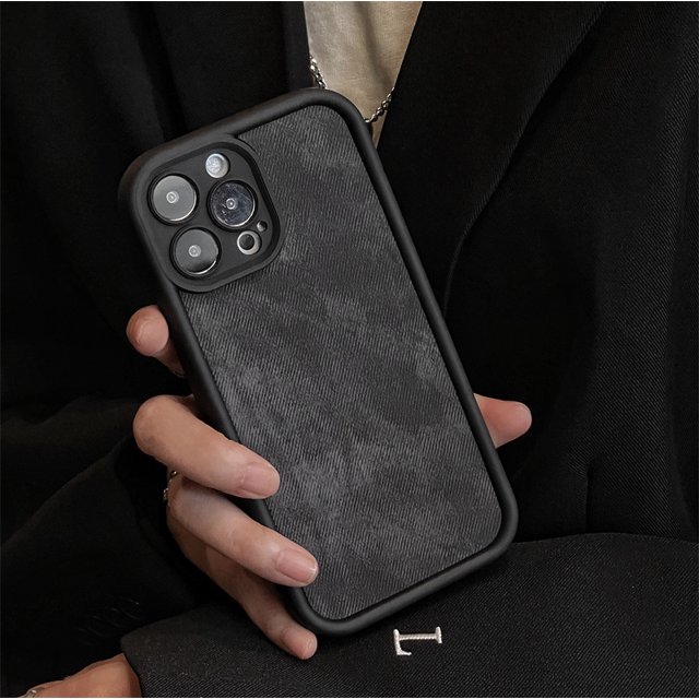 Simple Solid Color Large Hole Denim Pattern Phone Case For iPhone15 14 13 12 11 Pro Max TPU Fall prevention Cover New Products