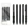 thumbnail image 2 of ROLKFUK 5 Pack Retractable Gel Pens, 0.5mm Fine Point, Fast Drying, Smooth Writing, Clear Body, Black Ink - for Sch-ool, Exams, Office, Note Taking, 2 of 6