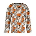 thumbnail image 5 of Domuza Halloween Cardigan Sweaters for Women Spooky Novelty Print Long Sleeve Knitted Sweaters Fall Winter Lightweight Casual Button Up Blouse Khaki 3XL, 5 of 6