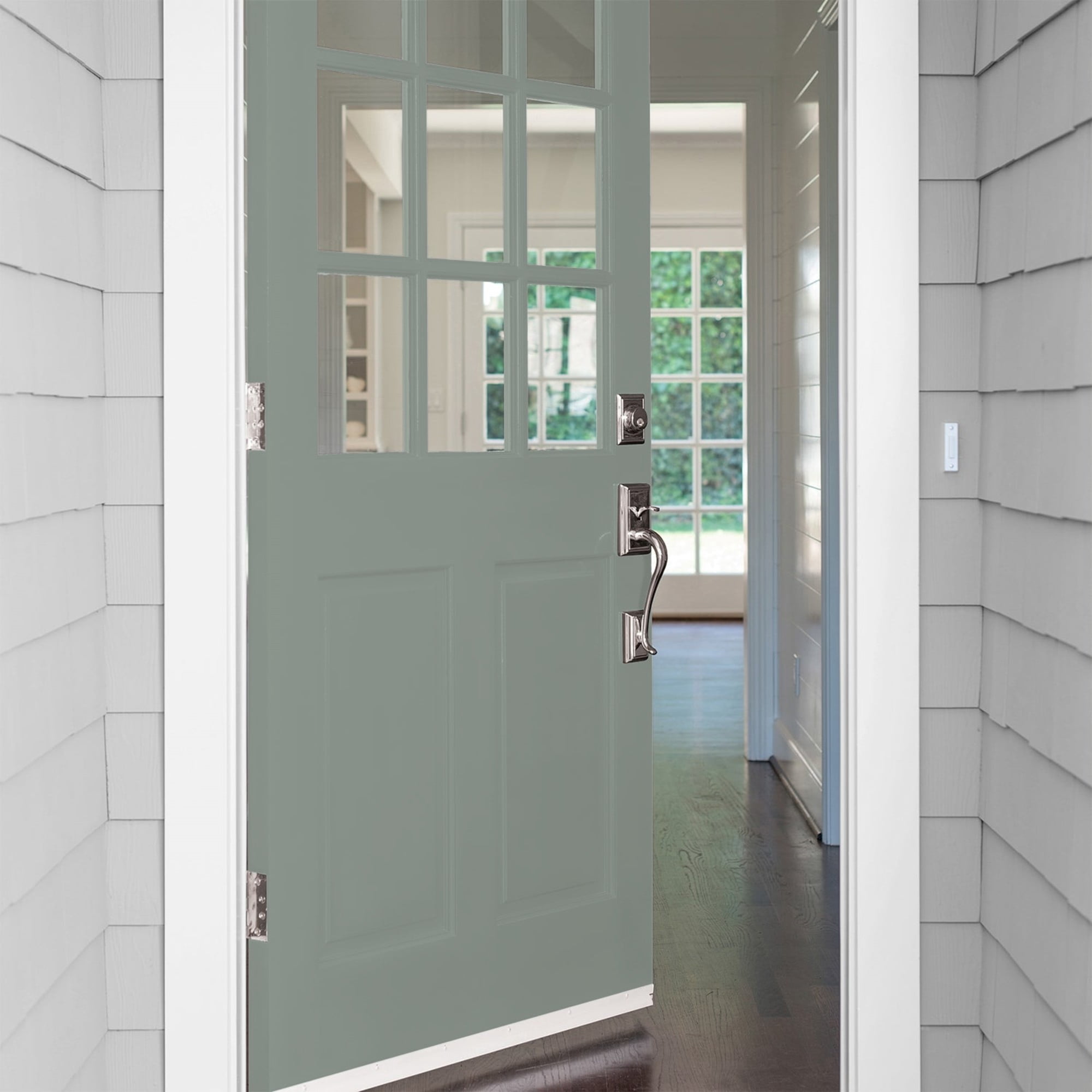 Glidden HEP Gray Heron / Grey Satin Exterior Paint with Primer, 1 Quart