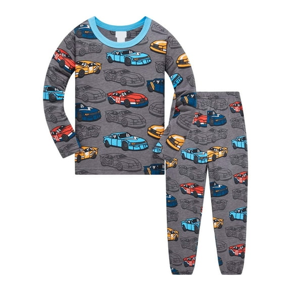 XIYON Boys Pajama Set Kids Sleepwear Long Sleeve Top And Pants Comfy Outfit For Toddler Children Daily Home Wear Soft Breathable Fabric Fashion
