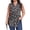 Black Red Floral, variant on Women Plus Size Blouse, Casual V Neck Sleeveless Shirt Pleated Button Tunic Top