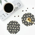 thumbnail image 4 of Naloa Daisies Flowers Leather Coasters for Drinks, Durable Drink Coasters 4 Set for Tabletop Protection, Luxurious Home Décor and Housewarming Gift ( {designName})Octagon, 4 of 6