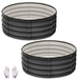 thumbnail image 2 of Raised Garden Bed with Safety Edging - Olive Green 2x2x1 ft - Rounded - Pack of 2 - Bottomless Galvanised Steel Planter Box for Plants, Vegetables and Flowers, Galvanized Metal Raised Garden Beds, 2 of 9