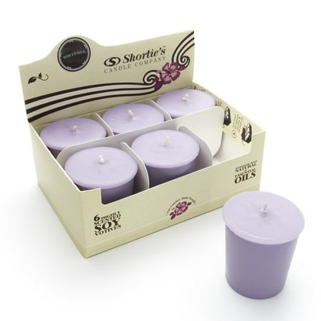 Pure Wisteria Soy Votive Candles - Scented with Essential & Natural Oils - 6 Purple Natural Votive Candle Refills - Flower & Floral Collection