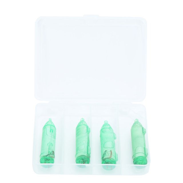 4Pcs Pêche LED Leurre Lumière Leurre Sous-Marin Lampe Appât Imperméable Vert avec Boîte