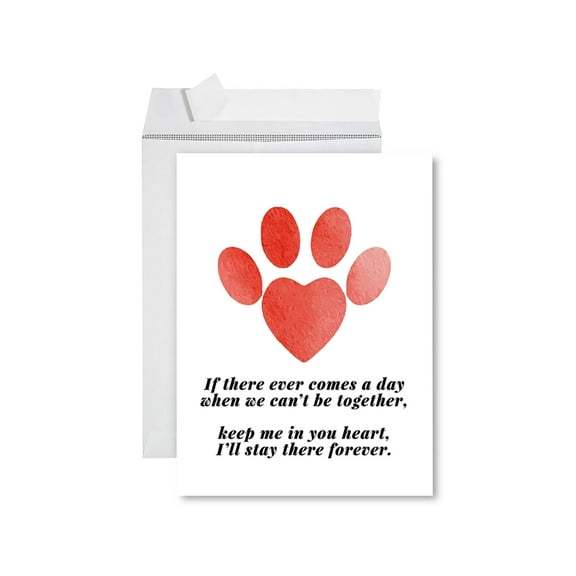 Koyal Wholesale Jumbo Pet Sympathy Card with Envelope, Sorry For Your Loss Card, Keep Me In Your Heart, Pet Loss, 1-Pk