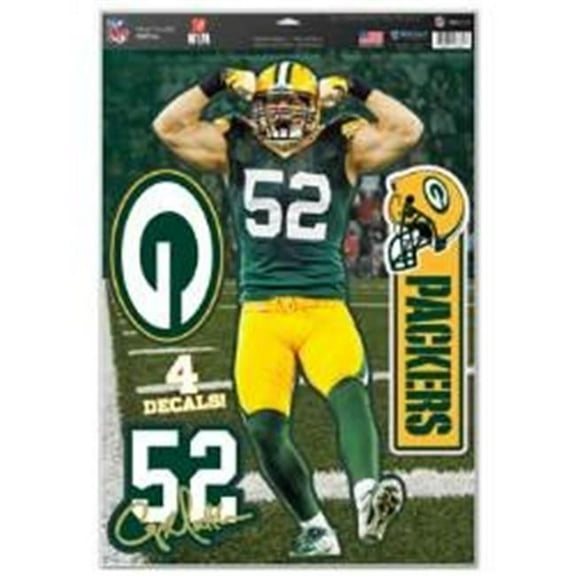 Green Bay Packers Clay Matthews Decal 11x17 Multi Use