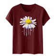 thumbnail image 4 of Xdegoge T Shirts for Women Graphic Under 10 Short Sleeve Crewneck Shirts Floral Summer Casual Tops Tunic Loose Fit Tees Soft Comfy Blouses Women's History Online, 4 of 5