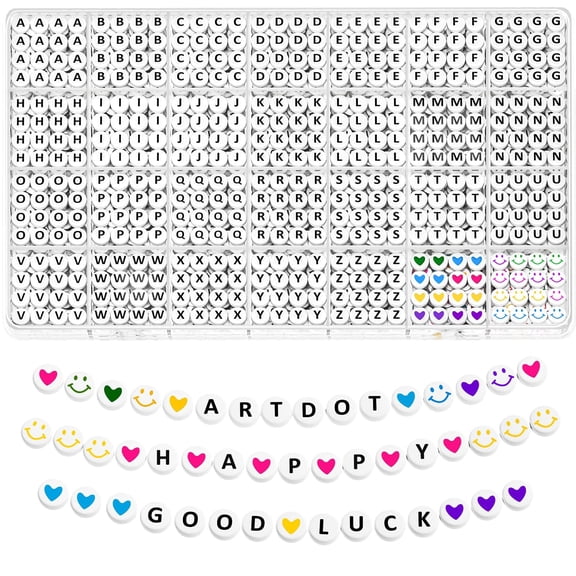 Deally 1400 PCS Letter Beads for Jewelry Making Kit, 28 Styles Alphabet Beads for Friendship Bracelets Assorted Preppy Beads with Storage Case