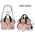 thumbnail image 3 of Lunch Bag Portable Crossbody Meal Bag Cooler Bag Insulated Lunch Bag Food Bag Handheld & Crossbody Design Pink Christmas Closed Eyes Deer, 3 of 6