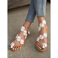 thumbnail image 6 of Women‘s Plus Size Flower Decor Strap Fashion Flat Sandals Random Color, 6 of 6