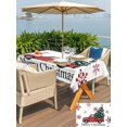 thumbnail image 4 of Outdoor Tablecloth with Umbrella Hole and Zipper, Christmas Tree Rectangle Table Cloth 60x120 Inch Waterproof Tablecloth, Red Truck Winter Snowflake Country Picnic Table Cover for Patio Camping, 4 of 7