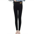 thumbnail image 2 of Fanxing Clearance Women Fleece Base Layer Leggings Wool Base Layer Bottoms Thermal Underwear Heavyweight 350g Thermal Pants Leggings Black M, 2 of 5