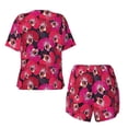 thumbnail image 5 of Kdxio Orchids Flowers Print Pajamas Sets for Women Short-Sleeved Pjs with Lounge Shorts Two Piece Sleepwear S-4XL, 5 of 9