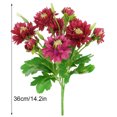 thumbnail image 2 of tredstone Artificial Chrysanthemum Bouquet Simulation Flower Table Centerpiece Floral Decor Home Office artificial Flower, Rose Red, 2 of 7