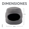thumbnail image 4 of Cama para Gato Tipo Cueva 2 en 1, Base Antiderrapante, Cama para Perro Chico (Gris Oxford), 4 of 7