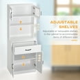 thumbnail image 5 of HOMCOM Freestanding Kitchen Pantry Cabinet With Adjustable Shelves, 4-Door, 63.5 Inches, White, 5 of 10