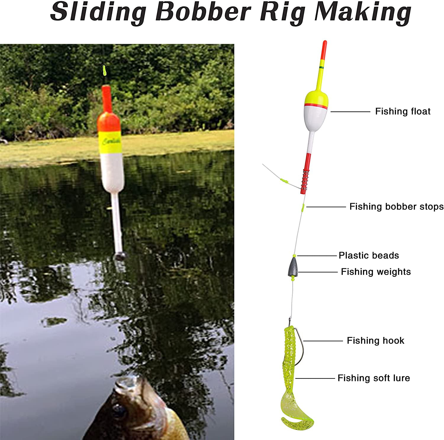 Sumind 300 Packs Bobber Stops for Fishing Floats with Plastic Beads Slip  Bobber Stop for Saltwater or Freshwater Fishing line, 3 Colors