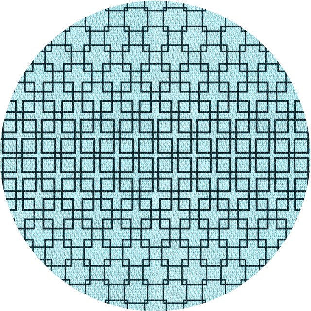 Ahgly Company Indoor Round Patterned Deep-Sea Green Area Rugs, 7' Round