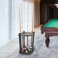 thumbnail image 4 of Floor Stand Billiard Pool Cue Rack 8 Billiard Pool Stick Holder with 4 Drink Holders, 4 of 12