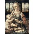 thumbnail image 2 of Da Vinci, Leonardo 14x18 Black Ornate Wood Framed with Double Matting Museum Art Print Titled - Madonna of The Carnation, 2 of 4