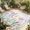White, variant on Indoor Outdoor Area Rugs,Blue Gradient Color Block Washable Patio Rug Non-slip Quick Dry Camping Rugs,Retro Oil Painting Art Floor Carpet for Porch Deck Backyard RV Decor,4x6ft