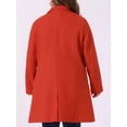 thumbnail image 4 of DARING DIVA Women's Plus Size Elegant Notched Lapel Trench Coat 4X Red, 4 of 6