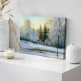 thumbnail image 4 of wall26 Canvas Print Wall Art Winter Forest Landscape with Frozen Lake Nature Wilderness Illustrations Modern Art Rustic Scenic Colorful Multicolor for Living Room, Bedroom, Office - 32"x48", 4 of 7