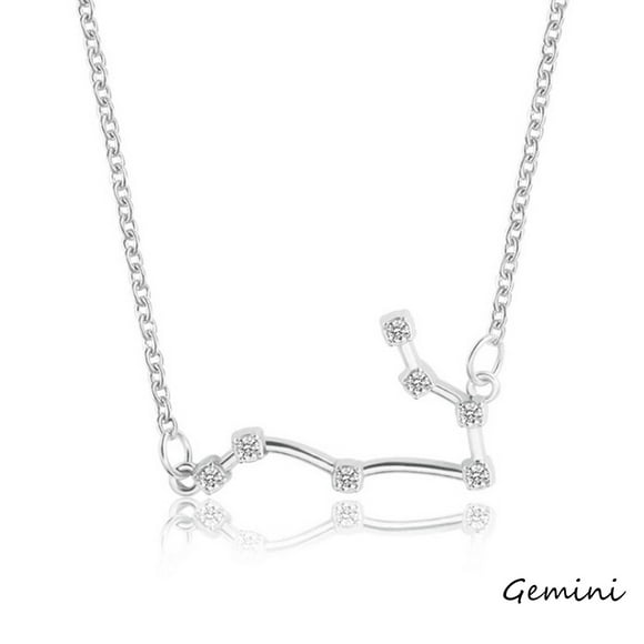 Openpig Sterling Silver Astrology 12 Constellation Horoscope Astrology Zodiac Necklace Birthday Jewelry for Women