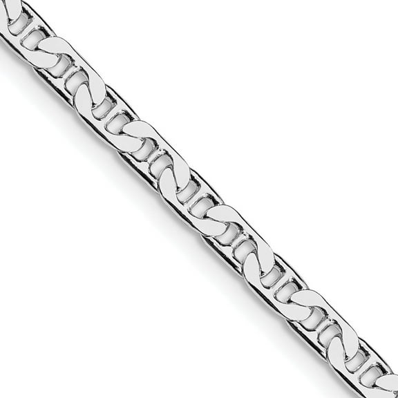 Auriga Fine Jewelry 925 Sterling Silver Rh-plated 3.75 mm Flat Anchor Chain Necklace for Women 18"