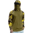 thumbnail image 2 of Domuza Mens Uv Protection Shirts with Mask Lightweight Long Sleeve Hooded Sun Shirt SPF 50+ UPF Hoodie Summer Fishing Shirts Light Blue L, 2 of 4