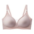 thumbnail image 3 of Gibobby Comfortable Seamless Full Coverage Bra for Women Wireless Bras with Soft Support Regular and Plus Size[Pink,XXL], 3 of 5