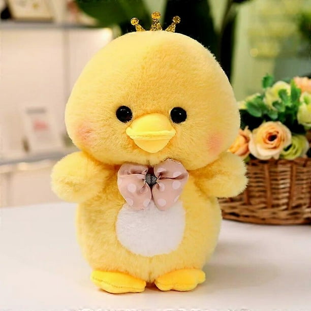 Lindos animales de peluche pequeños, pingüino de peluche, pato kawaii, muñeco esponjoso, divertido panda, mini elefante de peluche, regalo para bebés, niñas, 25 cm, pollo, 25 cm, pollo
