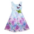 thumbnail image 1 of Girls Dress Rose Flower Print Butterfly Embroidery Purple 6 Years, 1 of 4