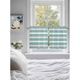 thumbnail image 4 of Aqua Grey White Stripe Half Window Curtains 24 Inches Long, Rustic Modern Turquoise Striped Window Treatment Curtain Drapes, Short Curtains Tiers for Kitchen Over Sink, 27.5"x24", 2 Panels, 4 of 7