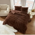thumbnail image 5 of Brooklyn Loom Bubble Faux Fur 100% Microfiber Polyester  3 Piece King Comforter Set in Brown, All Season, Adult Size, OEKO-TEX Certified, 5 of 11