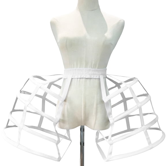 Pannier Petticoat, 4-Tier Victorian Bustle Cage Skirt for Women, High Elastic Loop Skirt for Rococo, Costume Party