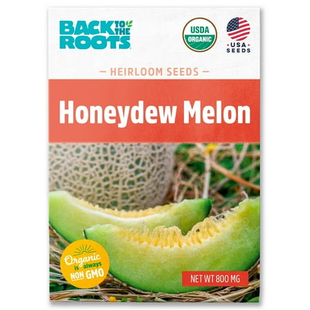 Back to the Roots Organic Honeydew Melon 'Green Flesh', 1 Seed packet