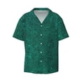 thumbnail image 5 of Picia Teal Marble Men's Linen Shirts Short Sleeve Cuban Beach Shirts Casual Shirts Button Down Shirt for Men Beach Summer Wedding Shirt-X-Large, 5 of 7