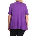 thumbnail image 4 of Women's Plus Size Short Sleeves Draped Open Front Solid Cardigan, 4 of 6