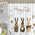 thumbnail image 2 of Easter Shower Curtain, 72x72 inch Happy Easter Funny Bunny Shower Curtain Set, Spring Waterproof Rabbit Shower Curtains with Hooks for Easter Bathroom Decor Home Decorations, 2 of 6