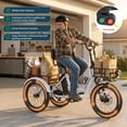 thumbnail image 4 of MOONCOOL TK2 Adult Electric Tricycle with Reverse, 48V 15Ah Removable Battery, Peak 1000W Motor, 20x3.0" Fat Tire, 60-Mile Range, 15.5 MPH, 4 of 14