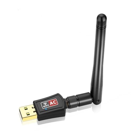 AC600Mbps USB WiFi Adapter,Wireless USB Network Adapters Dual Band 2.4G/5.8Ghz Wi-Fi Dongle with Antenna for Laptop Desktop Compatible Windows Vista/XP/2000/7/8/10/11,Linux,MAC OS10.9-10.15