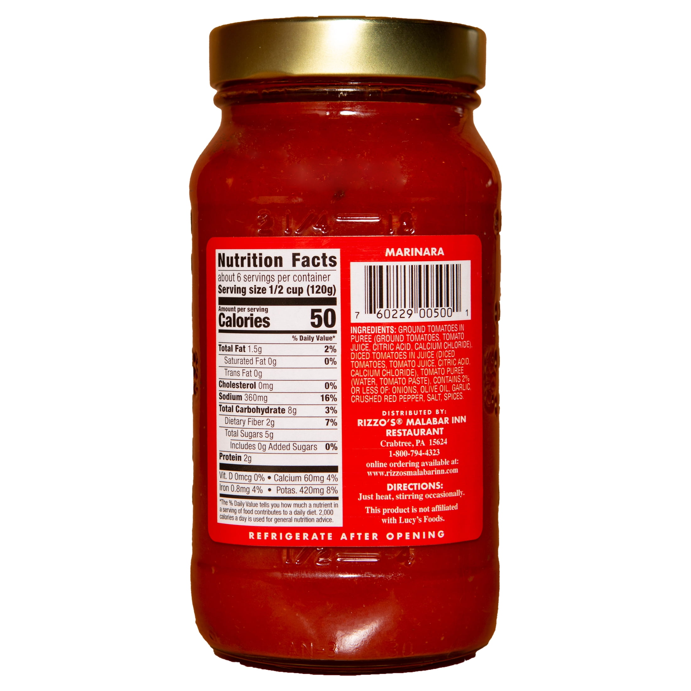 Rizzo's Malabar Inn Homemade Marinara Sauce, 24 oz