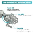 thumbnail image 3 of Motorcycle Fuel Valve Petcock with Male Thread for Kawasaki H1 III 1969-1975 for Kawasaki H2 IV, 3 of 6