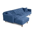 thumbnail image 4 of Sala Modular Sofá Cama Reversible De Velvet Azul Modelo Baily Makora Reversible, 4 of 8
